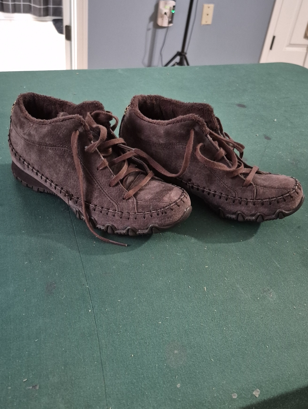 Skechers Women's Brown Suede Lace-Up Ankle Booties